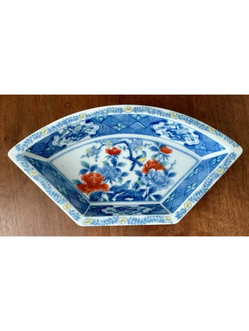 Chinoiserie Blue & White 5 Section Lazy Susan Serving Carousel Imari Porcelain
